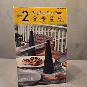 New Viral Trend Elements Bug Repelling Fans, Set of 2 Black